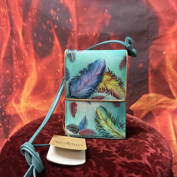 Anuschka Turquoise Feather Art Clutch - Picture 3 of 7